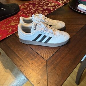 Adidas Classic White and Black Striped Sneakers